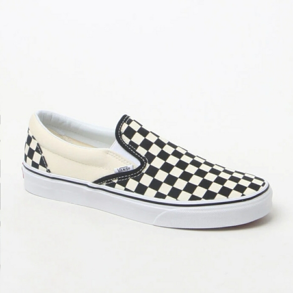 Vans Classic Checkerboard White & Black Slip-On Sh - Picture 8 of 14